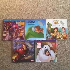 4 Disney / 1 Marvel Read Along Books